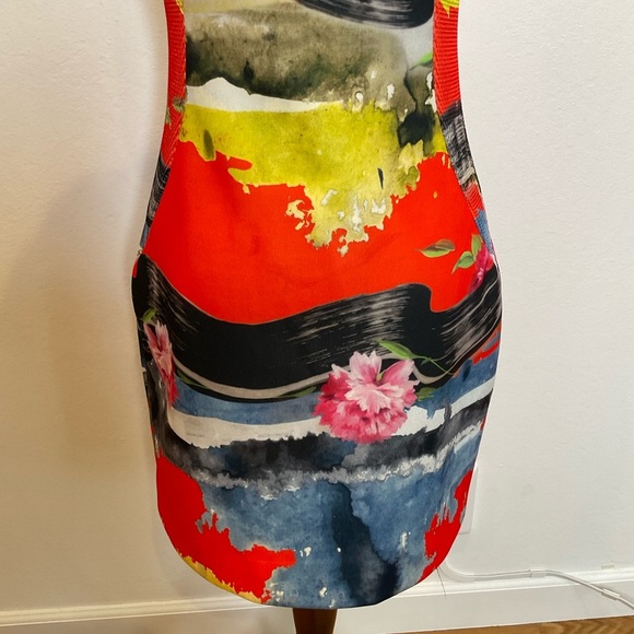 Milly Watercolor Print Sleeveless Mini Dress Size 6 - Picture 4 of 13